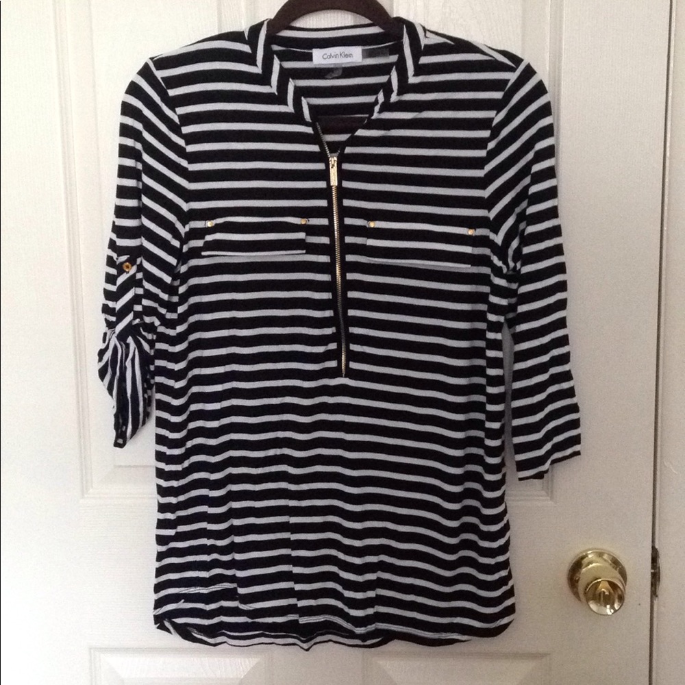 Calvin Klein striped blouse medium